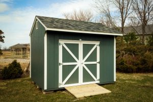 A cottage style backyard storage shed near Fort Wayne, IN